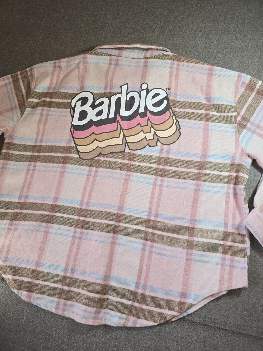 Barbie Pink Plaid Flannel NWT Summer Retro Vibe Women's 2X